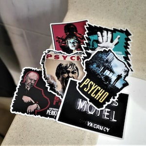 Stickers PSYCHO Vinyl Stickers Laptop Notebook Guitar Case Water Bottle Horror Movie