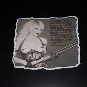 Wendy O Williams I Could Throw Up... Vinyl Sticker Laptop iPad Skateboard Guitar Case Truck Car Van Light Pole Decal