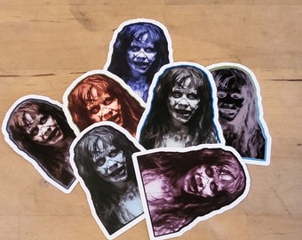 The Exorcist Regan Set of 7 Vinyl Sticker Notebook Laptop iPad Water Bottle Refrig  Decal