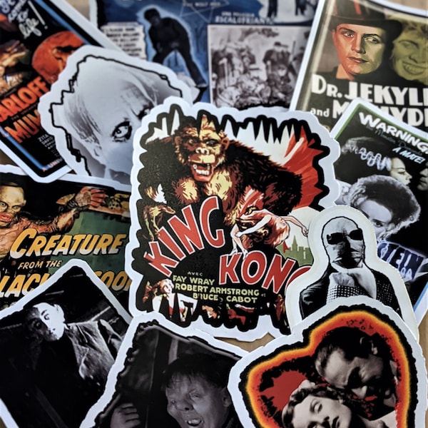 Stickers HORROR MOVIE CLASSICS Vinyl Sticker Laptop Notebook Guitar Case Water Bottle Decal