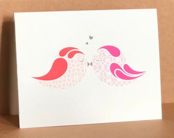 Love Birds Greeting Card for Wedding, Anniversary, Valentine's Day, Love