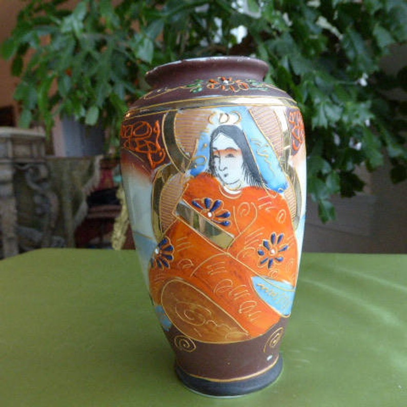 Satsuma Vase Made In Japan Hand Painted Etsy