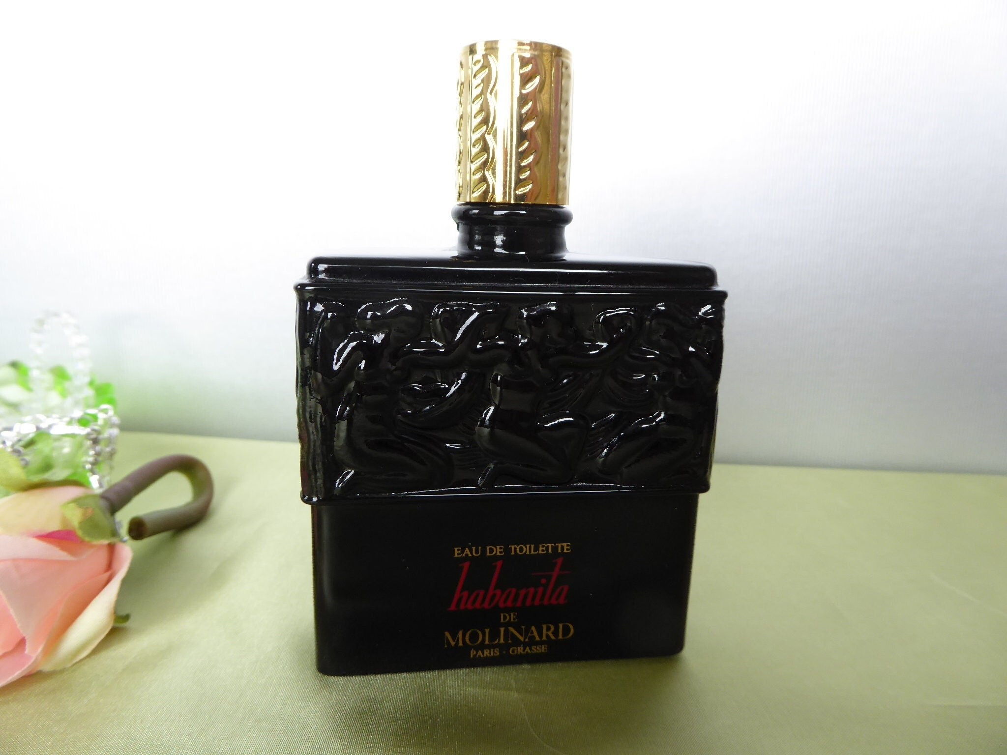 モリナール ド モリナール　ラリック アンティーク　香水 ラリック モリナール社 黒ガラス 香水瓶 パフュームボトル 高さ7.5㎝ 黒
