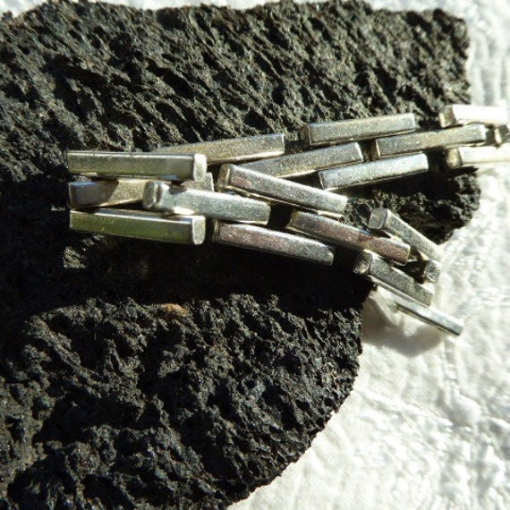 Silver Bracelet. 825 Stamped, Unisex Silver Brace… - image 9