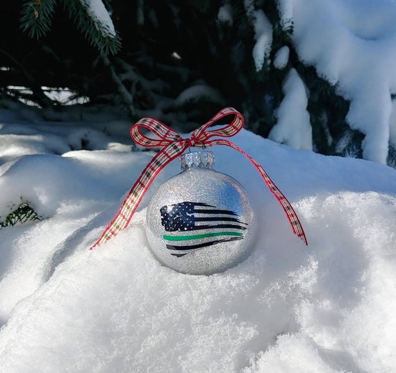 Thin Green Line Federal Agent, Border Patrol, FBI, DEA, Park Ranger ornament, park ranger gift