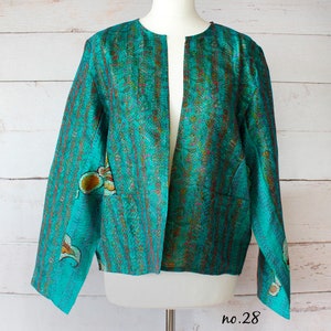 Silk Kantha Ladies Jacket, Hand Stitched Jacket, Kantha Silk, Handmade Jacket, Boho Jacket, Ethically Made