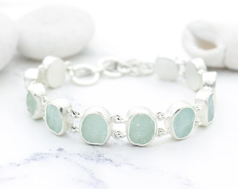 Aquamarine Gemstone Bracelet, Aquamarine Bracelet, Aquamarine Jewellery, Aquamarine Jewelry, Raw Gemstone, March Birthstone, Gifts for her