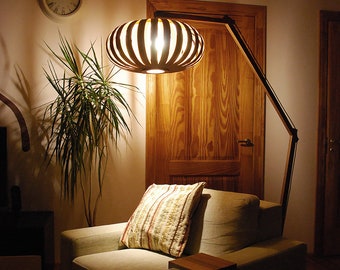 Floor lamp / Beautiful handmade, arch lamp, design lamp, veneer lamp, modern lamp, plywood lamp, wood lamp mahogany
