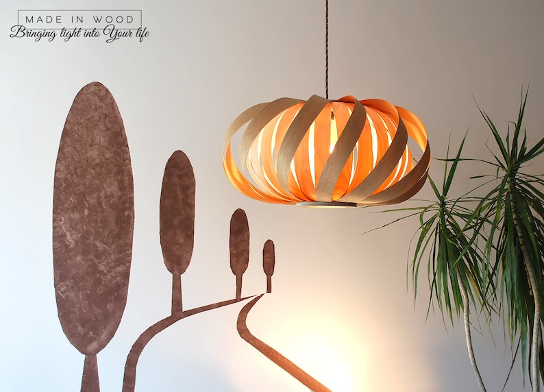 MerisierAbat En NaturelDe Plafond Chêne Jour Suspension Et Placage Bois Moderne Lampe BodeCx