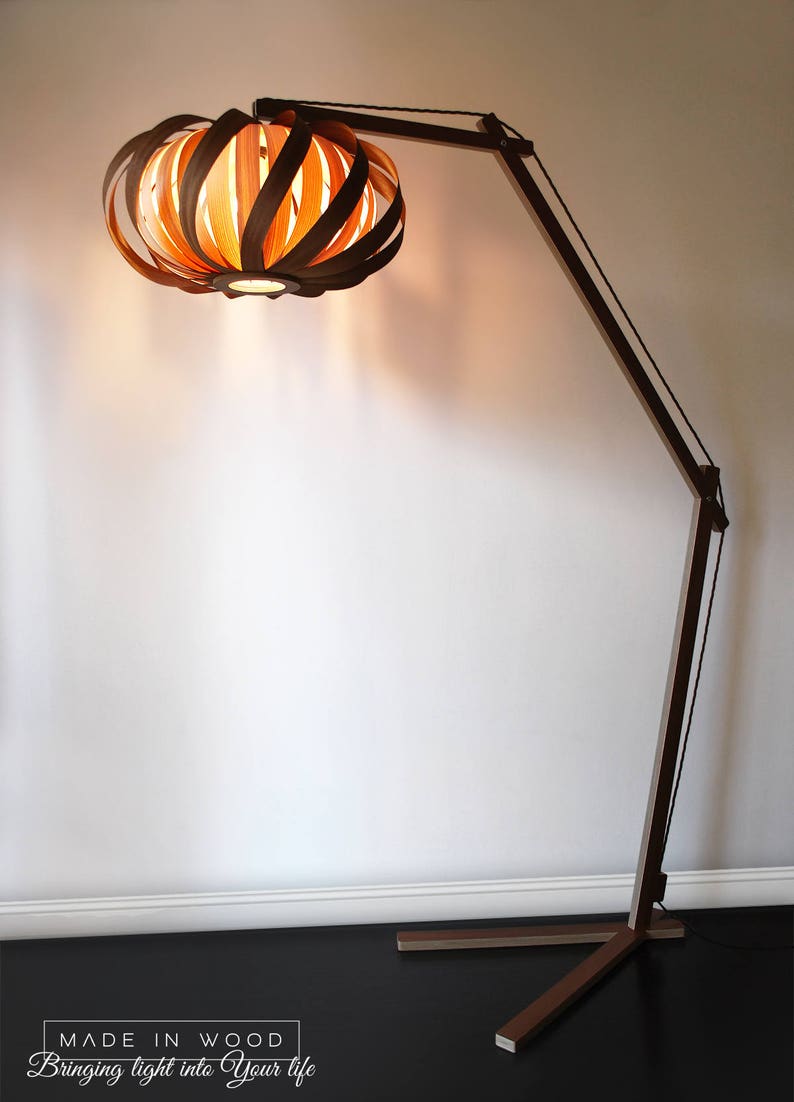 mahogany ash arch lamp veneer lamp plywood lamp modern lamp wood lamp Floor lamp design lamp