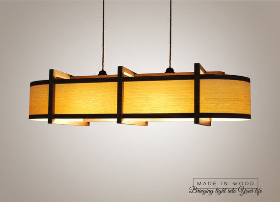 Wood Lamp For Kitchen Bar Pool Table From Walnut And Ash Etsy