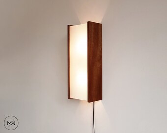 Wall lamp from wood - Sapele and Organic Glass. Sconces - Natural and Modern Design.