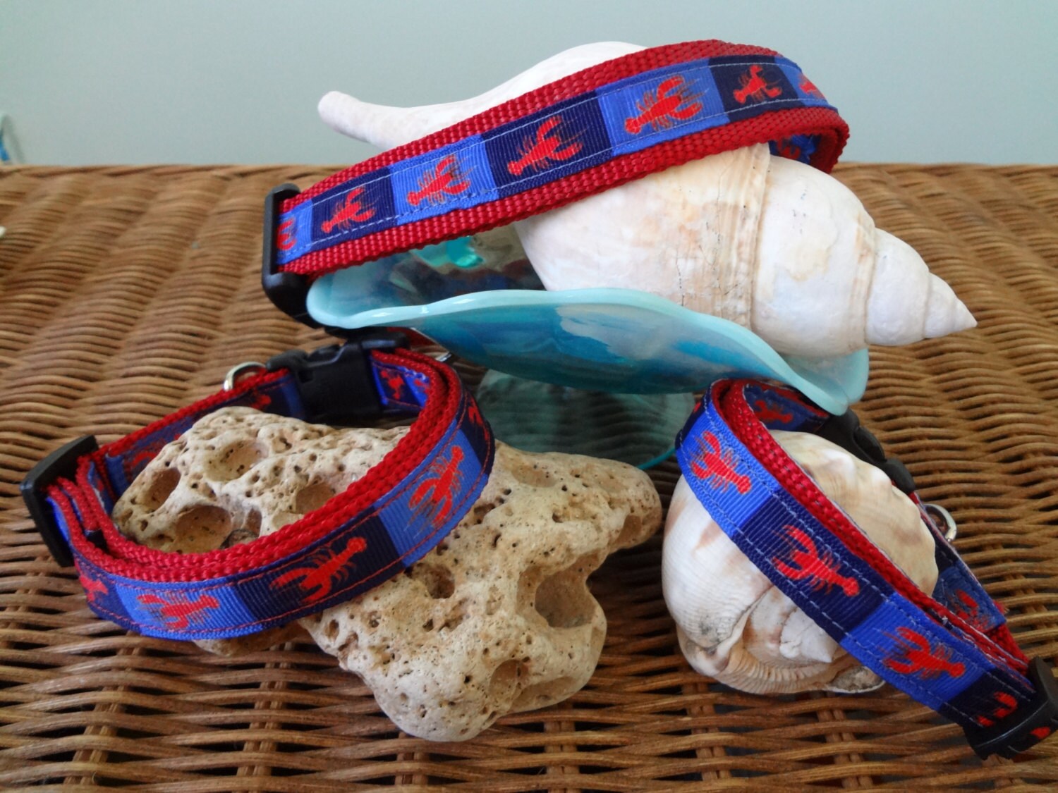 Red & Cobalt Blue Lobster Dog Collar Etsy