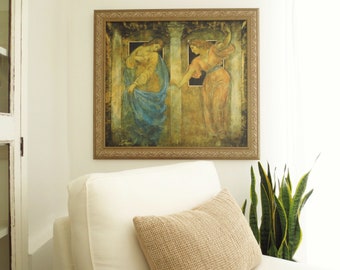 The Annunciation Vintage Framed Canvas Print