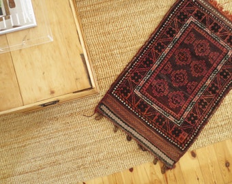 4'x 2' Vintage Caucasian Bag Face Rug