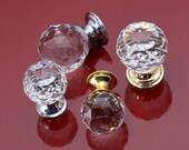 Ball Crystal Glass Single Hole Knob Chrome Clear Door Knobs Pulls Handles Drawer knobs pulls Dresser Wardrobe Cabinet Pulls Knobs Hardware
