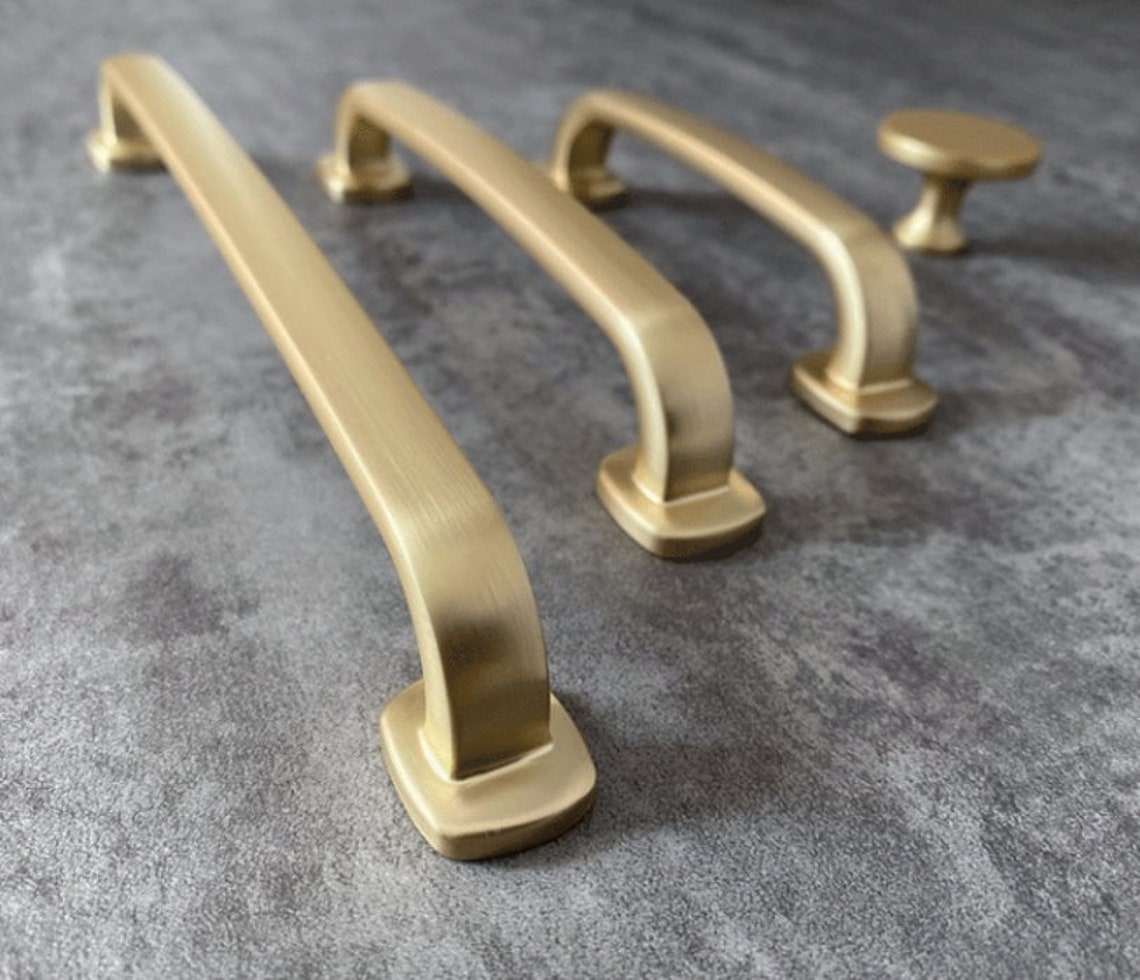 3.75 5 7.55 Gold Handle Pulls Drawer Handles Etsy