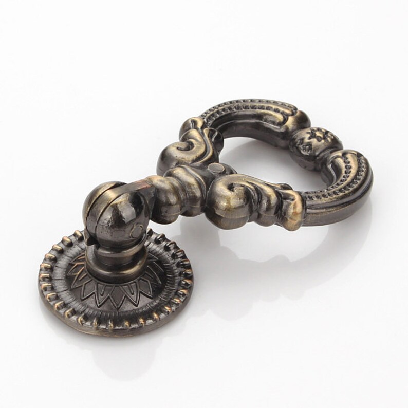 Bronze Drop Pulls Handles Knobs Drawer Pulls Knob Vintage Etsy