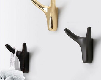 Gold Horn Clothes Hooks Wall Decoration Clothes and Caps Hook Bathroom Towel Hook Porch Hook Wall Decoration Coat Hooks Kitchen Wall Hanger