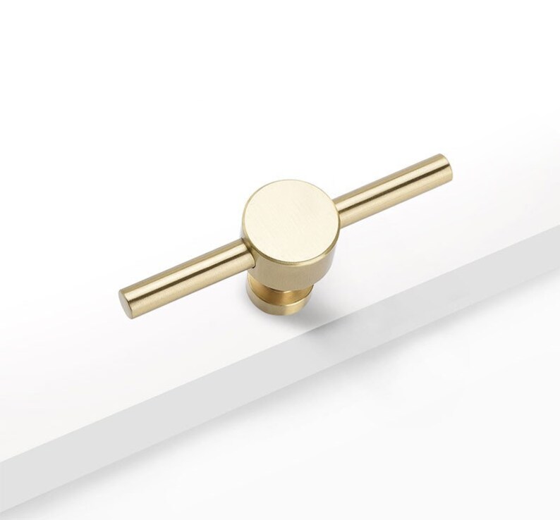 Brass T Bar Knob Handle Cupboard Knobs Pulls Drawer Handle Etsy