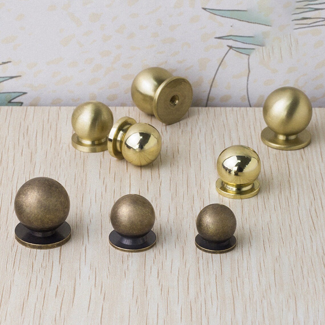Bronze Ball Single Hole Knob Ball Door Handle Drawer Pulls Etsy