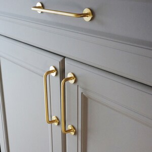 2.5 3.75 5 Brass Bar Door Pulls Handles Drawer pulls handle Dresser handle Cabinet Pulls Handle Wardrobe handles 64 96 128 160mm image 6