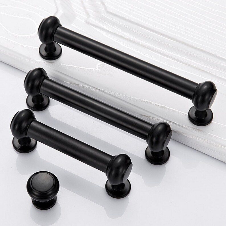 3.75 5 6.3 7.5 10 Black Simplicity Drawer Handles pulls lengthen Dresser handles Cabinet handles Wardrobe Pulls Knob 96 128 192 320mm