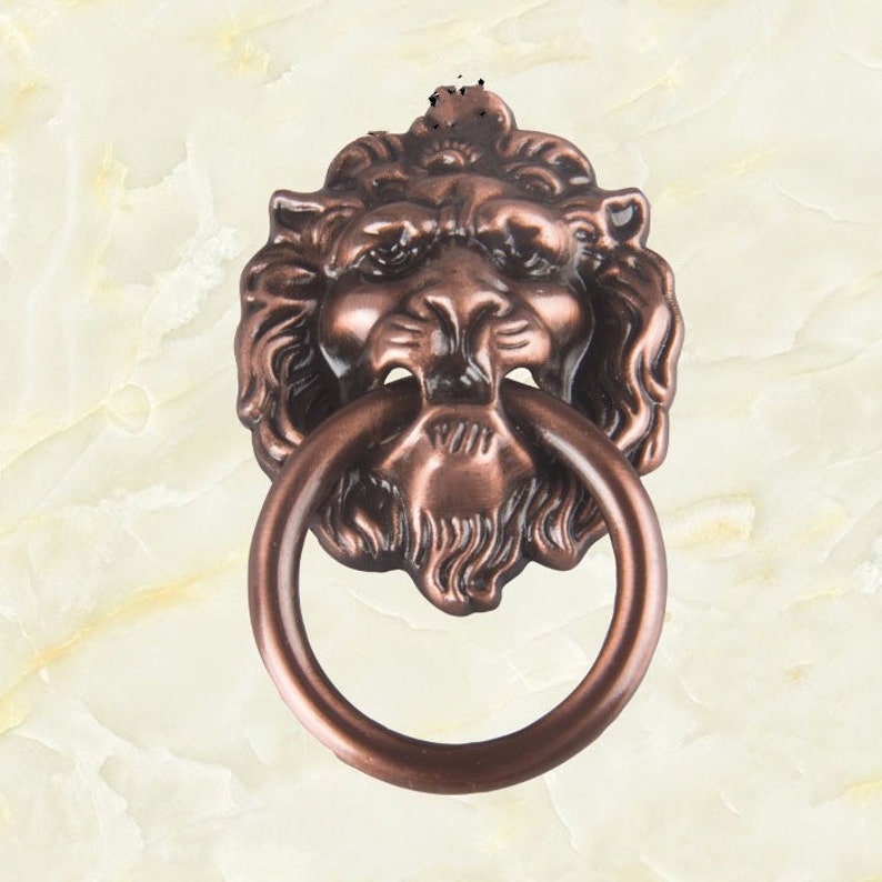 Lion Head Pull Ring Handles Vintage Cupboard Knobs and Pulls Etsy
