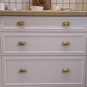 2.5" Gold Cup Door Pulls Knobs Water drop Drawer pulls knob Dresser handle Knobs Pulls Cabinet Pulls Knob handle wardrobe Hardware Pull 64mm