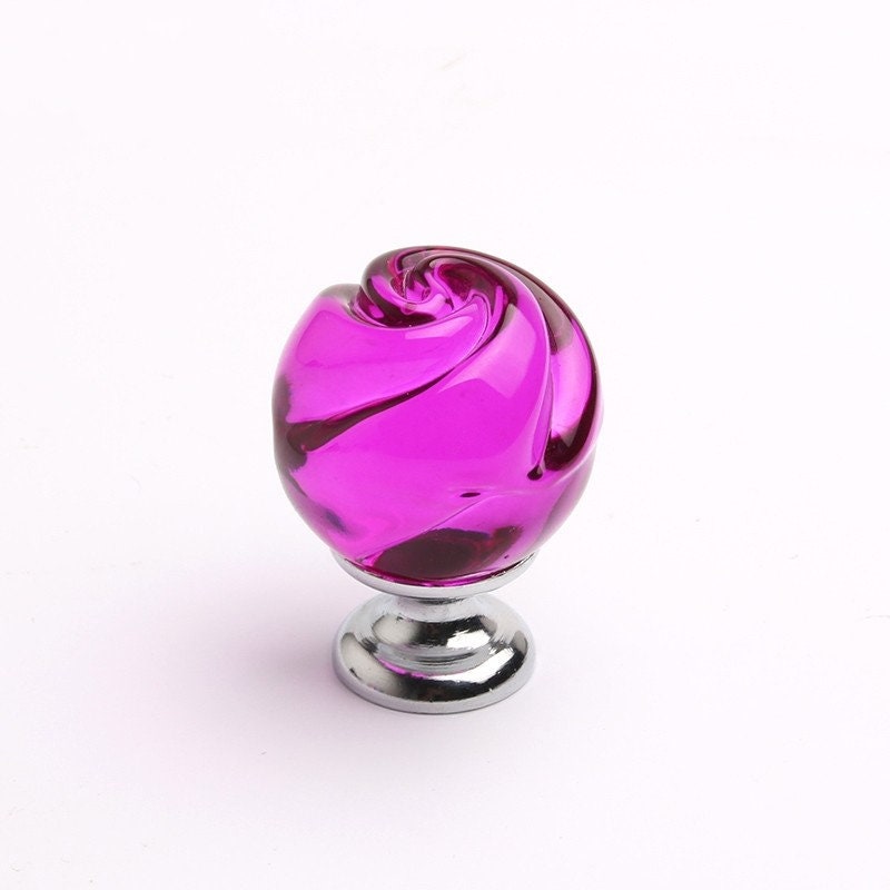 Rose Knobs Pulls Pink Crystal Drawer Knob Pull Handle Dresser Etsy