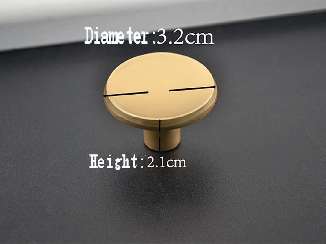 Round Single Hole Knob Gold Door Handle Drawer pulls Etsy