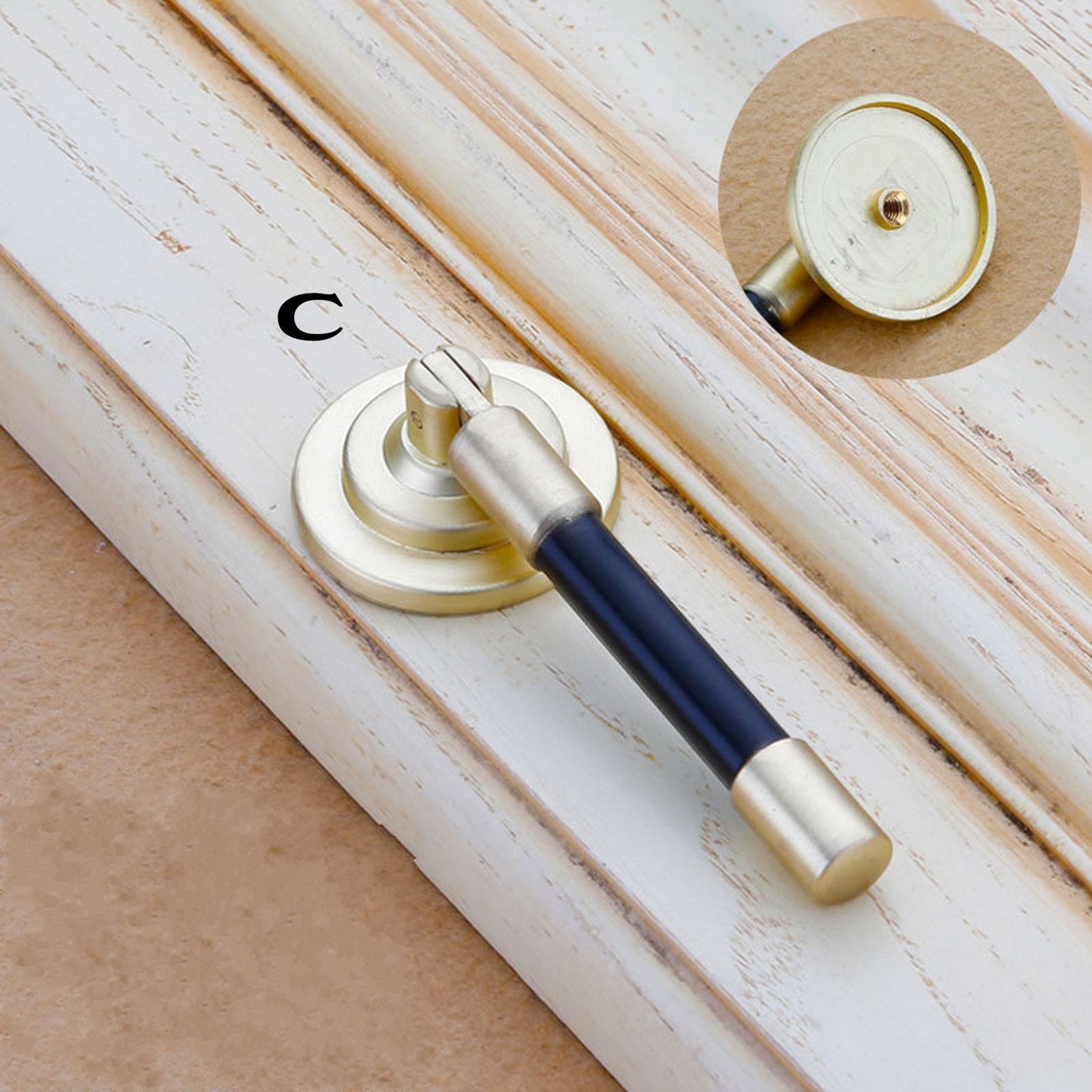 Gold Wire Drawing Single Hole Knob Handle Bamboo Drawer Pulls Etsy