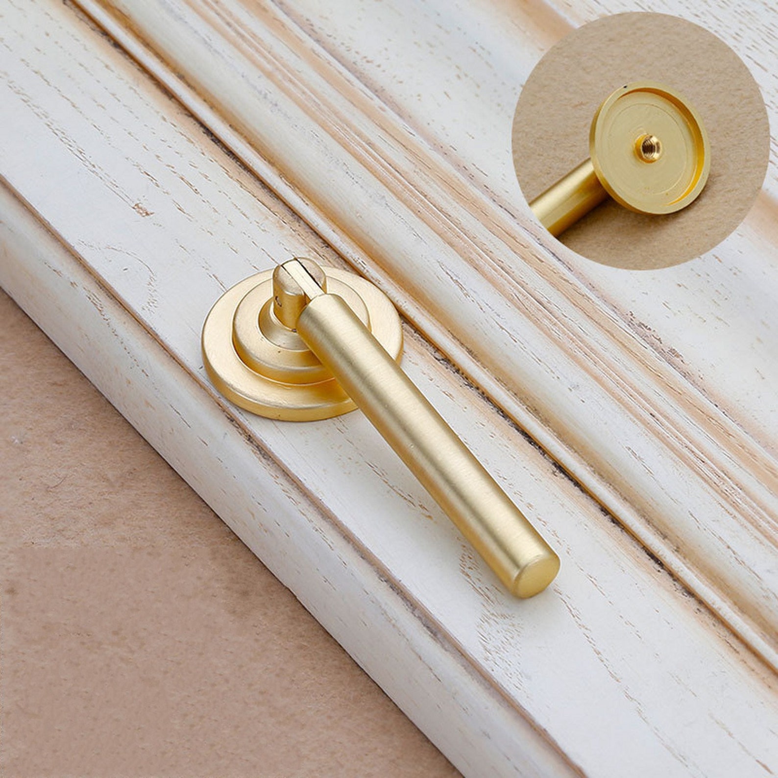 Gold Wire Drawing Single Hole Knob Handle Bamboo Drawer Pulls Etsy