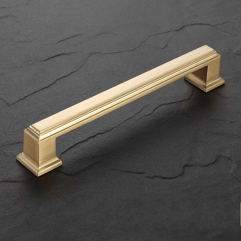 3.75 5 7.5 Brushed Gold Door Handles Drawer Etsy