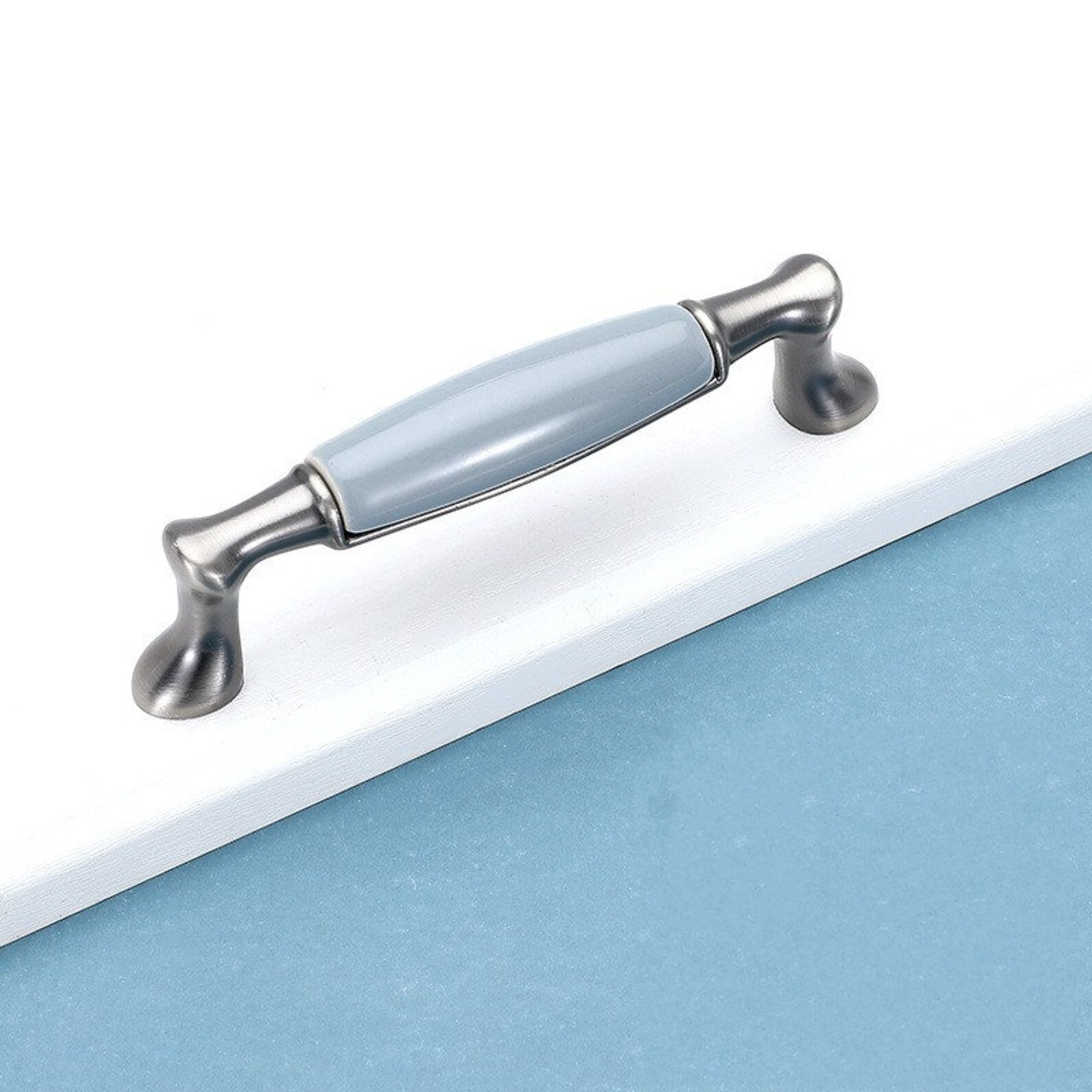 3.75 5 Blue Ceramics Handles Round Door Knobs Etsy