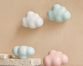 Ceramics Cloud Knobs Children's room handle Drawer pulls knob handles Dresser Handle Knobs Wardrobe Pull Knob Cabinet Handle Knob hardware