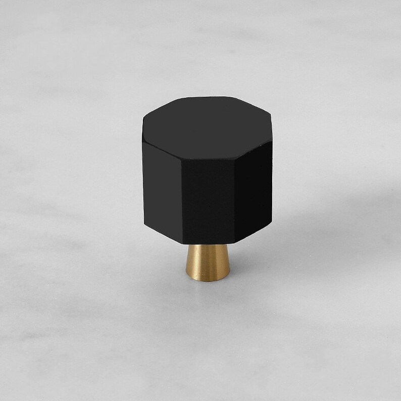 Cylinder Crystal knobs Black Octagonal cylinder Knobs Brass Drawer knobs Dresser handles Cabinet Pulls Knob Wardrobe knobs pulls Hardware image 6