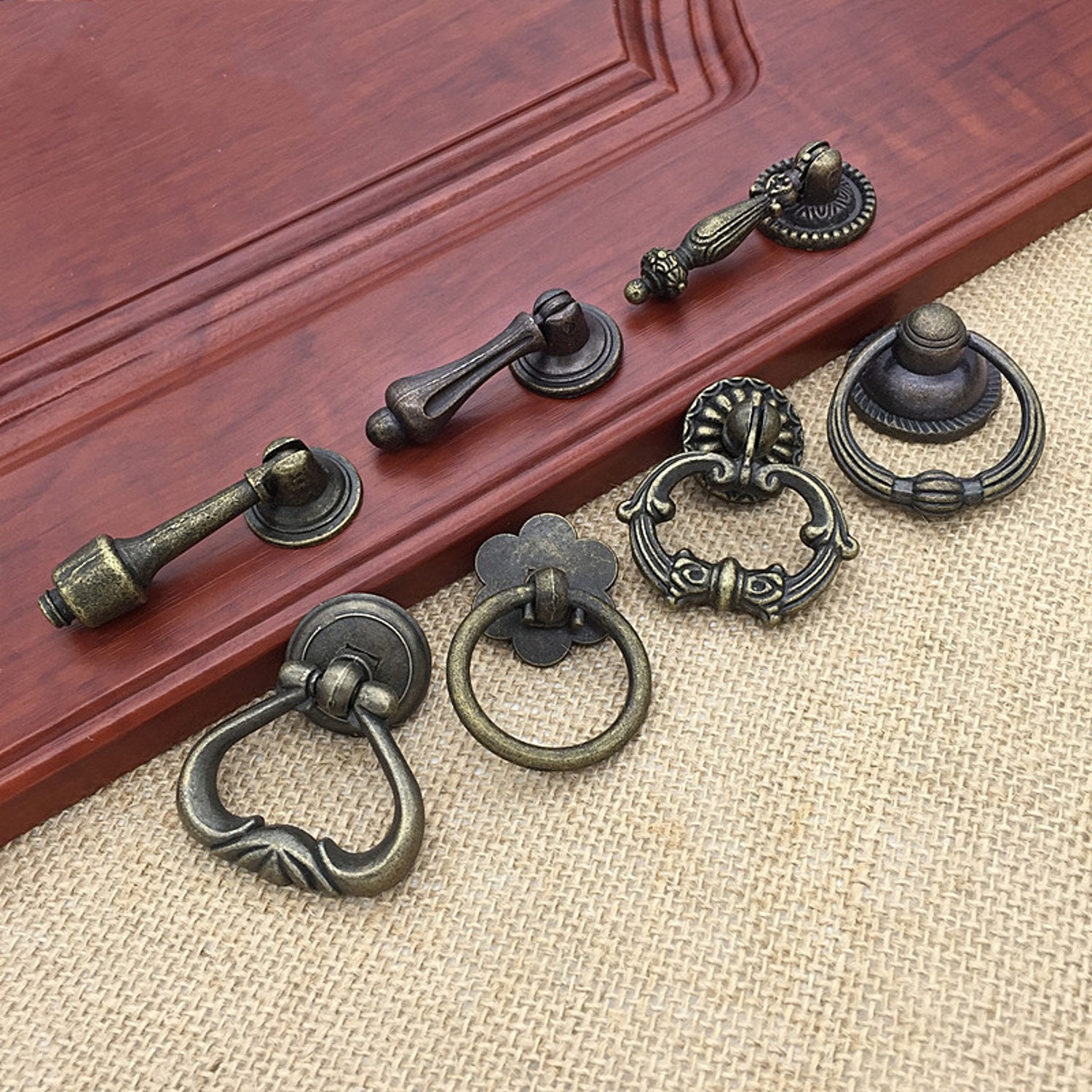 Bronze Ring Handles Knobs pulls Door Handle Drawer pulls knob Etsy
