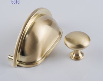 3" Cup Door Handles Knobs Drawer Handles Pulls Knobs Dresser Pulls Handle Cabinet Pull Knobs Hardware Brushed Gold Round Knobs Pulls 76mm
