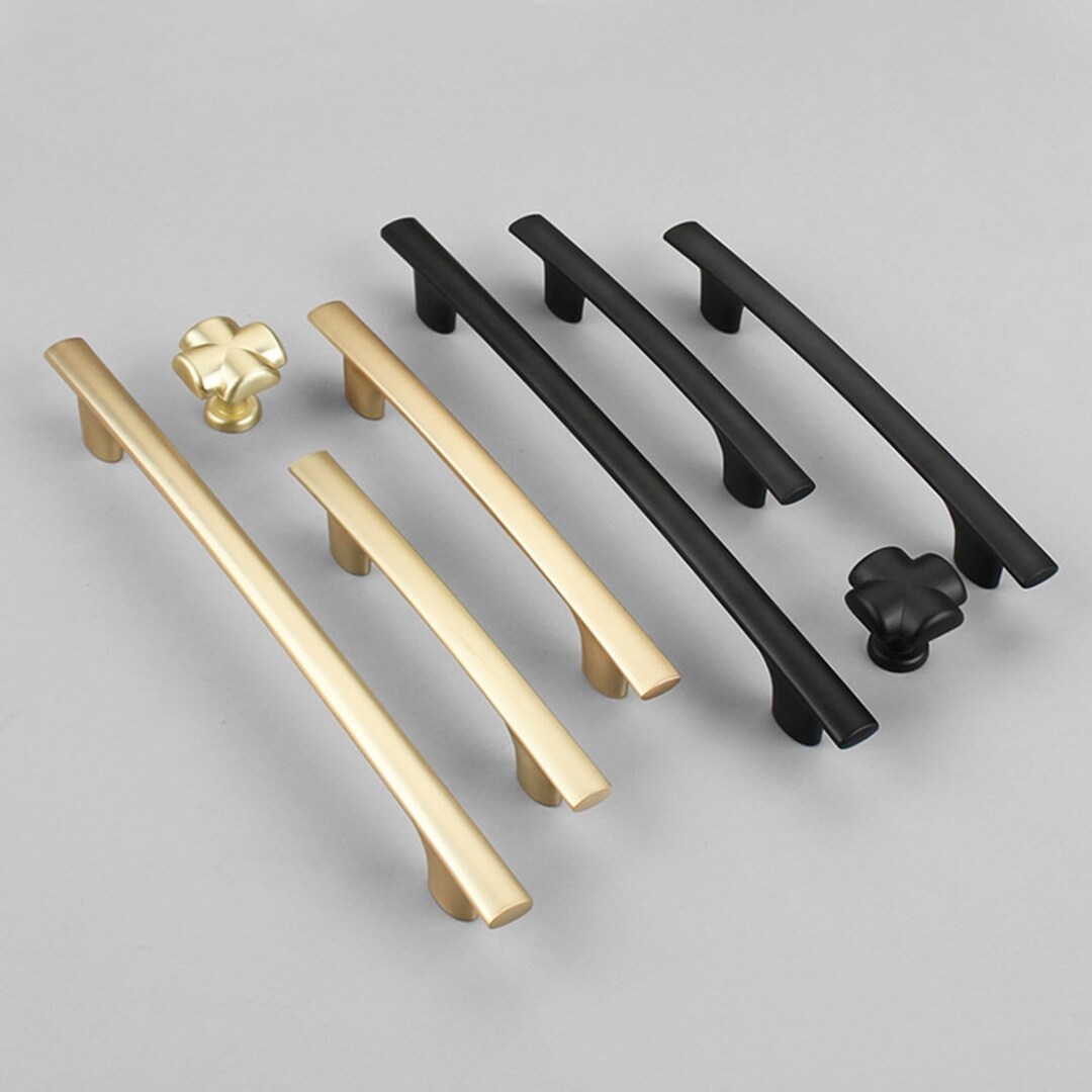 3.75 5 7.55 Black Drawer Pull Handle Gold Dresser Handle Kitchen Pulls