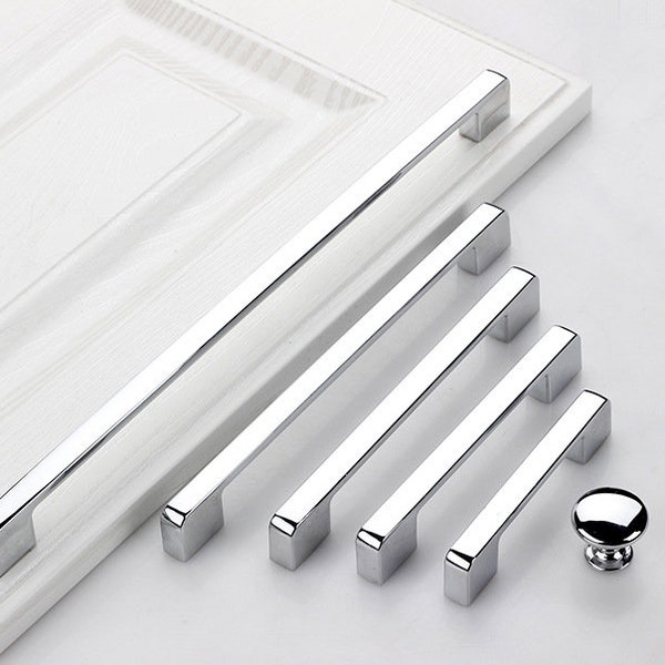 3.75" Lengthen Cupboard Door Pulls Handles Drawer pulls Chrome Round knob handle Dresser handle Cabinet Pulls Knobs Wardrobe handles 256mm