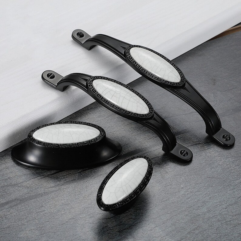 2.5 3.75 Fissure Ceramics Handles Knobs Drawer pulls knob Dresser handle Cabinet Pulls Knobs Closet wardrobe knob pulls hardware 64 96mm