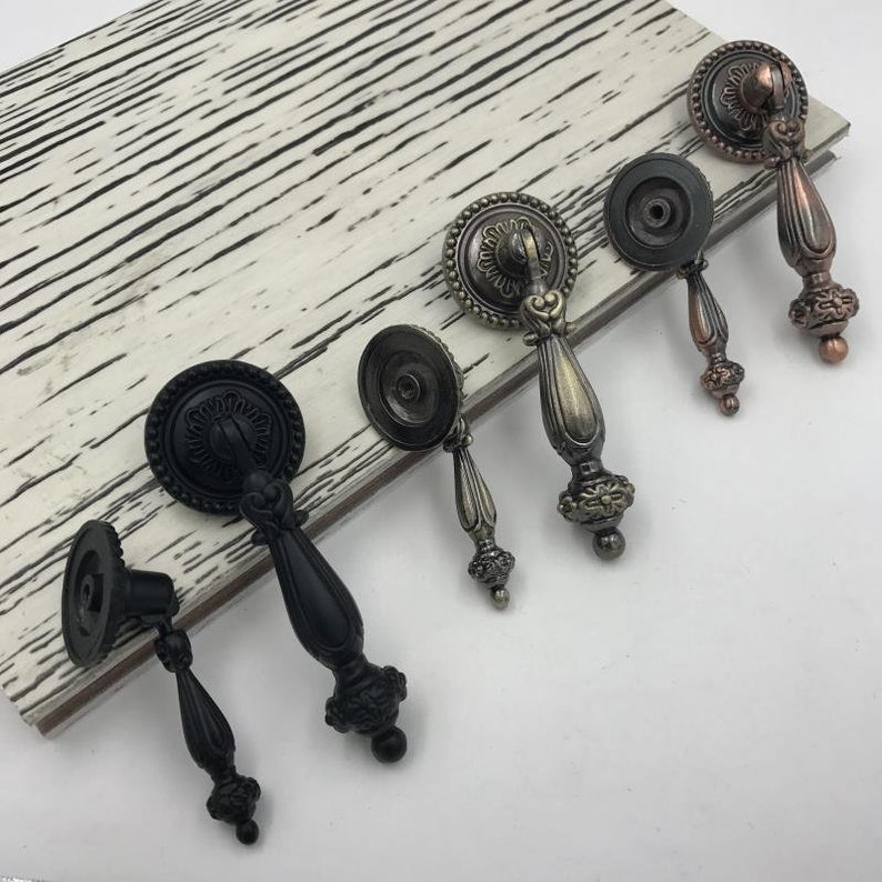Vintage Pendant Pulls Handles Knobs For Cupboard Drawer Rustic pulls knob Dresser handle Cabinet handle Knobs wardrobe handles Hardware