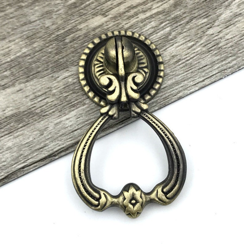 Bronze Drop Pulls Vintage Door Handle Drawer Pulls Knobs Etsy