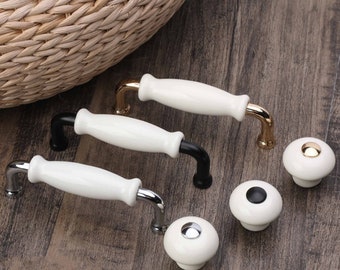 3.75" 5" White Ceramic Handles Door Handle Drawer pulls knob Dresser handle Cabinet Pulls Knobs Closet wardrobe knob Hardware 96 128