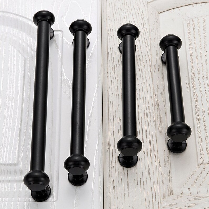 3.75 5 6.3 7.5 10 Black Simplicity Drawer Handles pulls lengthen Dresser handles Cabinet handles Wardrobe Pulls Knob 96 128 192 320mm