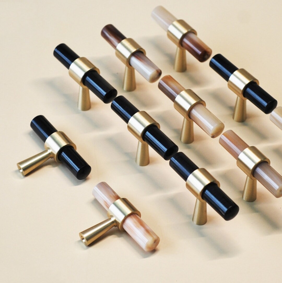 Brass T Bar Knob Handle Brass Cupboard Knobs Pulls Drawer Etsy