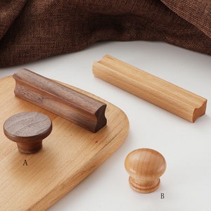 Black walnut wood Cupboard Handle Drawer pulls Round knob Dresser handle pulls Cabinet Pulls Knobs wardrobe knob handle Furniture decorate