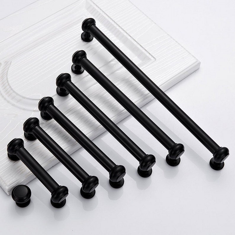 3.75 5 6.3 7.5 10 Black Simplicity Drawer Handles pulls lengthen Dresser handles Cabinet handles Wardrobe Pulls Knob 96 128 192 320mm