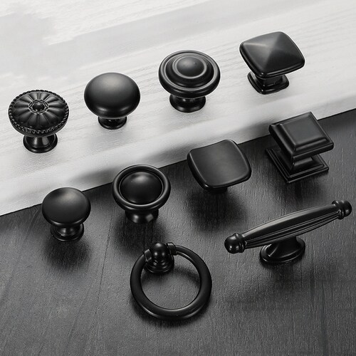 Black Dresser Knobs Pulls Drawer Knob Pull Handle Swing Pulls Etsy